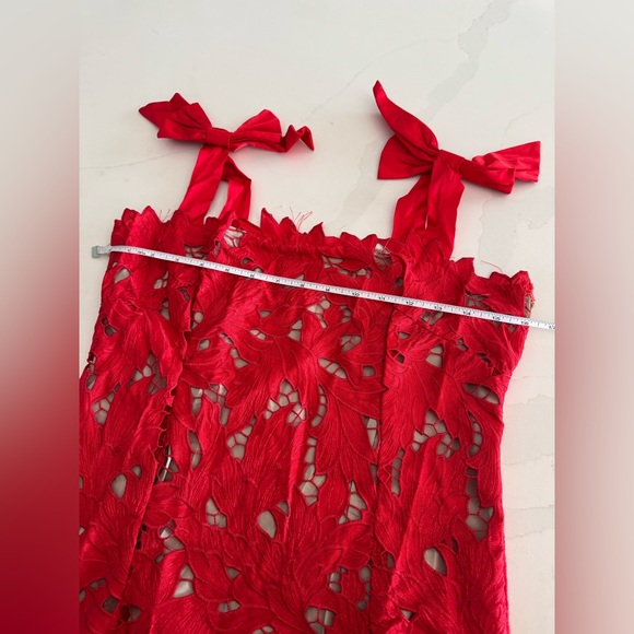 NWT | Micas | Bow Embroidery Cut Out Zipper Slit Slip Maxi Dress | Sz M - Picture 9 of 10